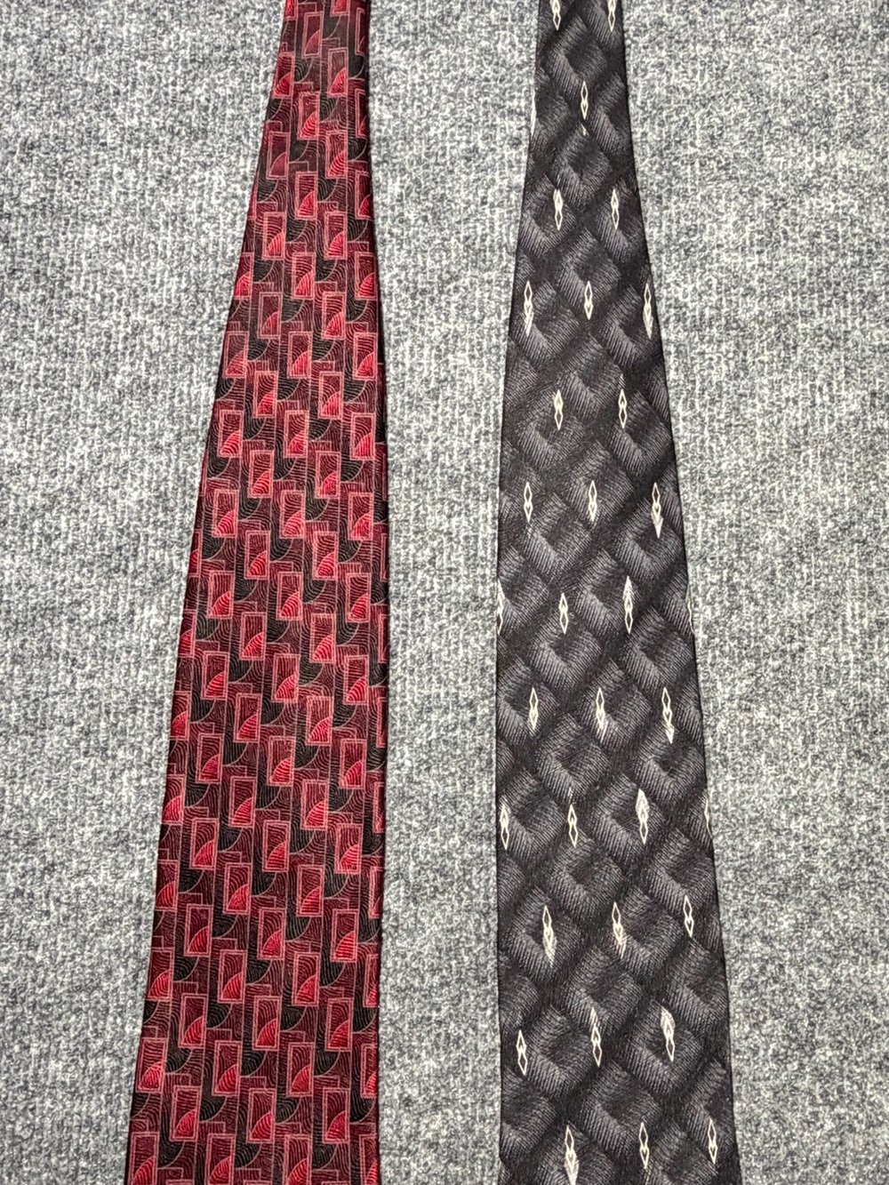 Puritan Red and Black Patterned Men's Tie Pair